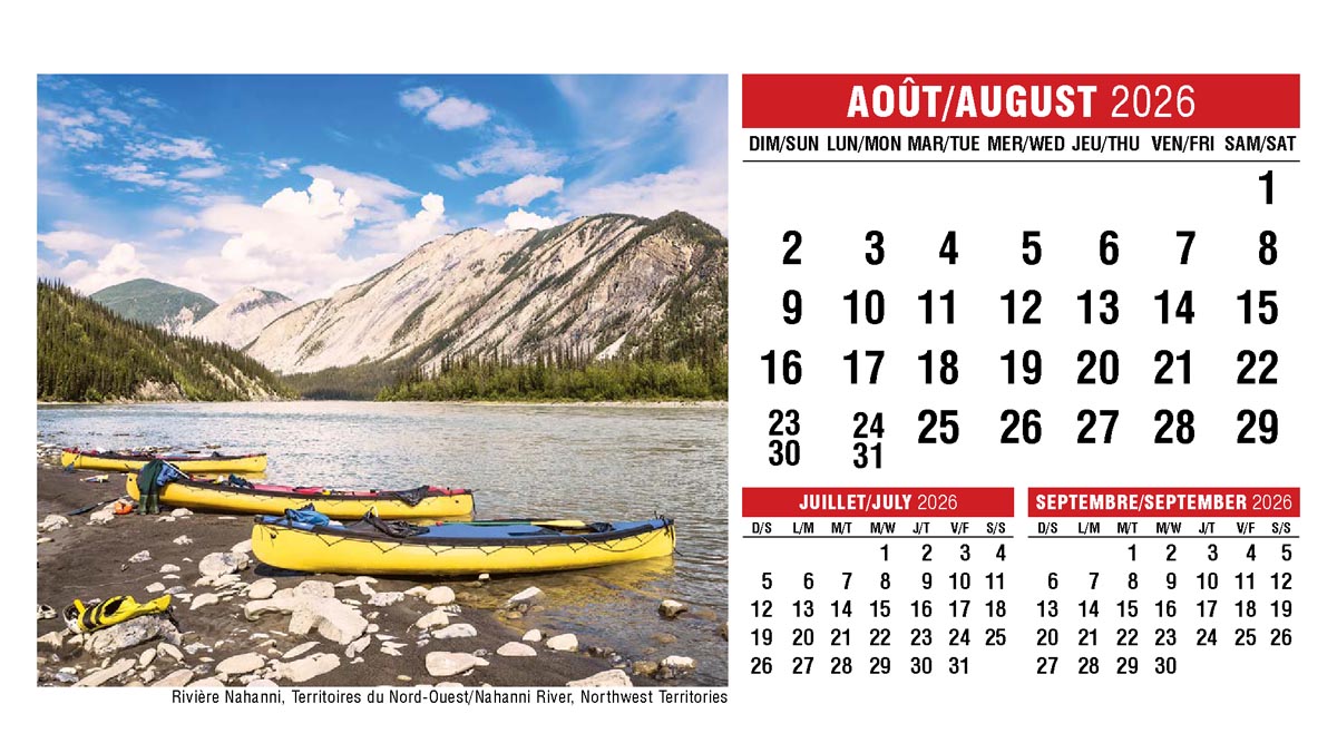 Galleria Canadian Scenes( ENG/Fr) Promotional Desk Calendar- 2026